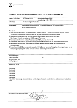 Samenwerkingsovereenkomst, Projectorganisatieplan en