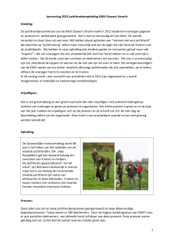 Jaarverslag KNJV Utrecht 2012 - KNJV Zelfafrichting Jachthonden
