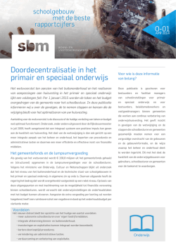 Doordecentralisatie in het primair en speciaal onderwijs