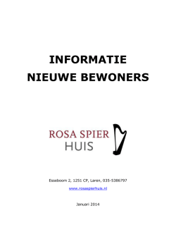 INFORMATIE NIEUWE BEWONERS