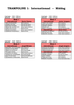 TRAMPOLINE 1: Internationaal -- Middag