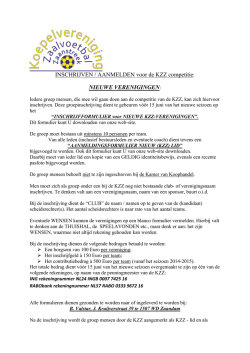 INSCHRIJVEN / AANMELDEN voor de KZZ competitie: NIEUWE