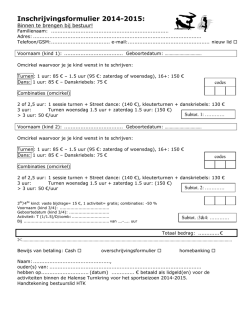 Inschrijvingsformulier 2014-2015: