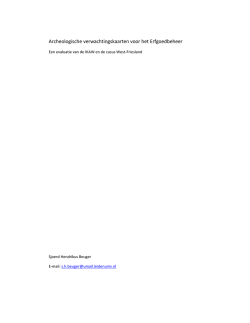 Archeologische verwachtingskaarten voor het Erfgoedbeheer