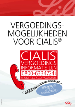 3 december 2014 Vergoedingsmogelijkheden voor Cialis