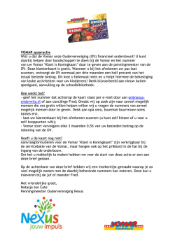 Ouder brief VOMAR spaaractie