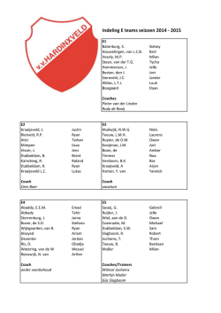Indeling E-pupillen seizoen 2014/2015