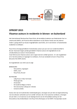 OPROEP 2015 Vlaamse auteurs in residentie in binnen