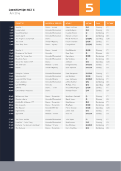 Speelfilmlijst NET 5 Juli 2014 - Adverteren bij SBS Broadcasting