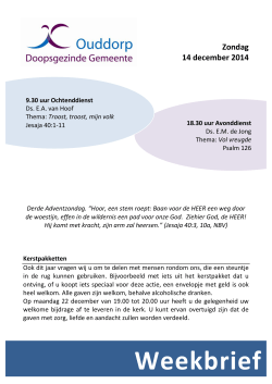 Weekbrief 14.12.14 website - Doopsgezinde Gemeente Ouddorp