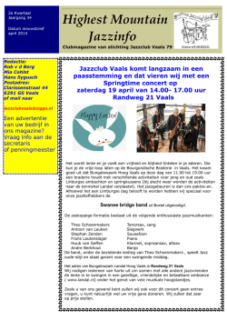 HMJI 2 kwartaal - Jazzclub Vaals