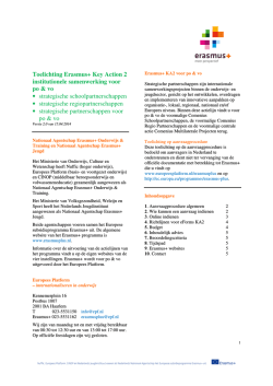 Toelichting Erasmus+ Key Action 2 institutionele samenwerking voor