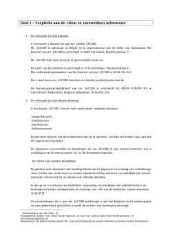 Informatie in het kader van de Dienstenwetgeving - Jacobs-Law