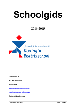 Schoolgids 2014-2015 - Koningin Beatrixschool Culemborg