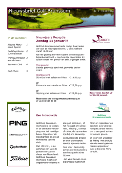 Nieuwsbrief Golf Brunssum - Golf Hotel Zuid
