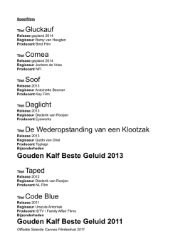 Gouden Kalf Beste Geluid 2013