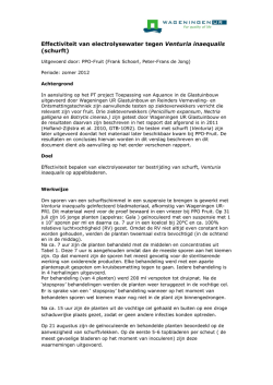 Effectiviteit van electrolysewater tegen Venturia