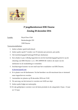 2e jeugdkersttornooi KSK Deurne Zondag 28 december 2014
