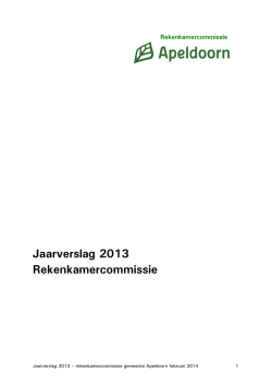 Jaarverslag 2013 Rekenkamercommissie