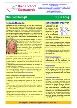 Nieuwsblad 48 2 juli 2014 Opvoedbureau