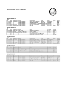 Jaarprogramma Green Lions t/m 25 oktober 2014