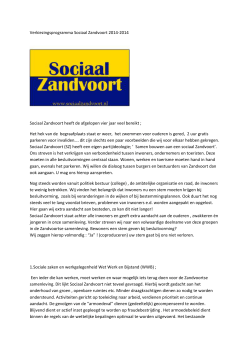 Verkiezingsprogramma Sociaal Zandvoort 2014