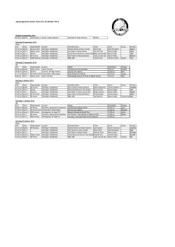 Jaarprogramma Green Lions t/m 25 oktober 2014