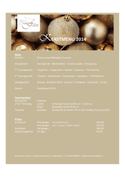 KERSTMENU 2014 - Restaurant La Folie