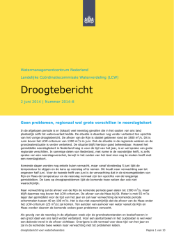 Droogtebericht 2 juni 2014