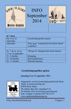 INFO September 2014 - KWB Heist