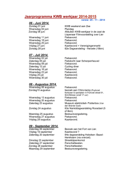 Jaarprogramma KWB werkjaar 2014-2015