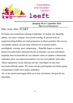 E&eacute;n, twee, drie, START.