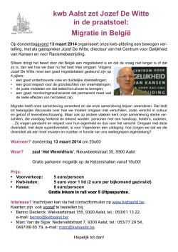 kwb Aalst zet Jozef De Witte in de praatstoel: Migratie in België