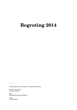 Begroting 2014 - Gemeente Renkum