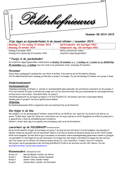 Nummer 08 2014-2015 Vrije dagen en