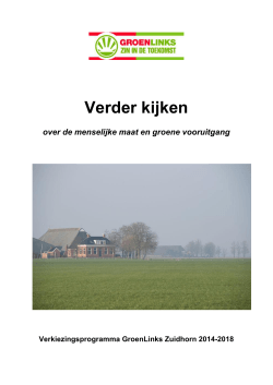 Verkiezingsprogramma - GroenLinks Zuidhorn