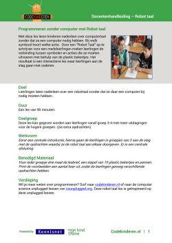 Docentenhandleiding &ndash; Robot taal Codekinderen.nl | 1