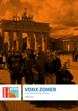 VONX ZOMER, Voorjaar 2015