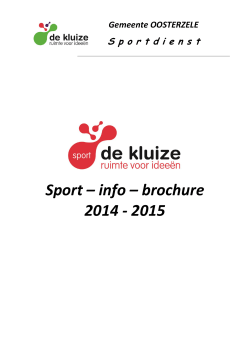 Sport – info – brochure 2014 - 2015