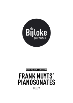 pRogRAmmA - De Bijloke