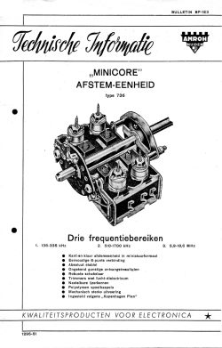,,MINICORE" AFSTEM-EENHEID Drie frequentiebereiken
