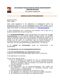Personenzorg - Mededelingen september 2014