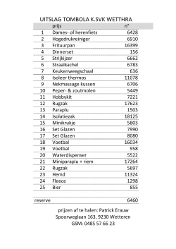 UITSLAG TOMBOLA K.SVK WETTHRA