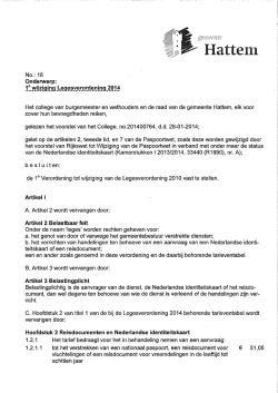 legesverordening 2014, 1e wijziging Raadsbesluit