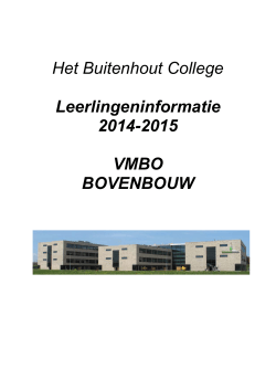 Het Buitenhout College Leerlingeninformatie 2014