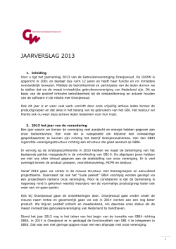 JAARVERSLAG 2013 - Gebruikersvereniging Antea Group