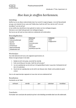 Hoe kun je stoffen herkennen.