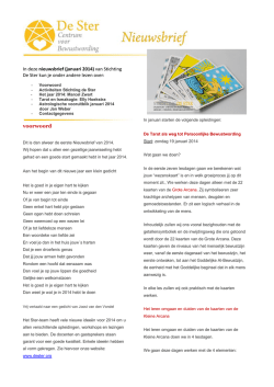 In deze nieuwsbrief (januari 2014) van Stichting De Ster kun je