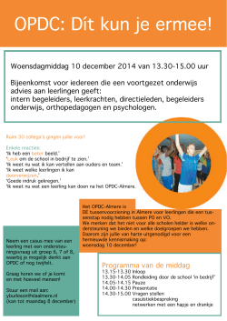 OPDC: Dít kun je ermee! - Passend Onderwijs Almere