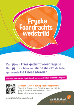 Kun jij een Fries gedicht voordragen? gemeente De Friese Meren?